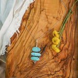 Pendant in Whitewater Turquoise - Golden Road Crafted