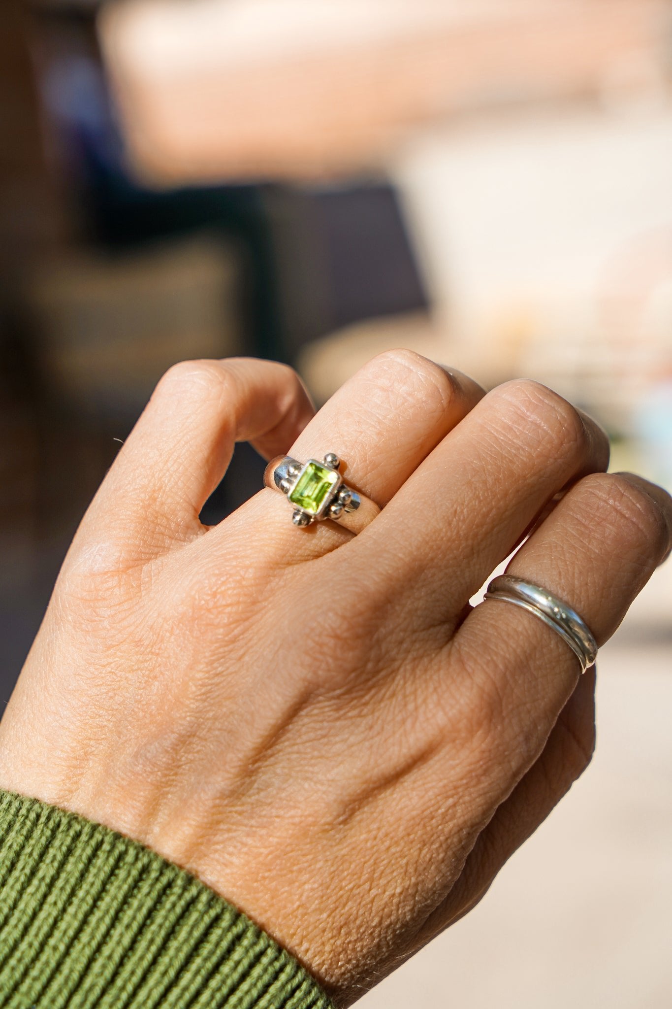 Peridot Ring (Size 7.5) - Golden Road Crafted