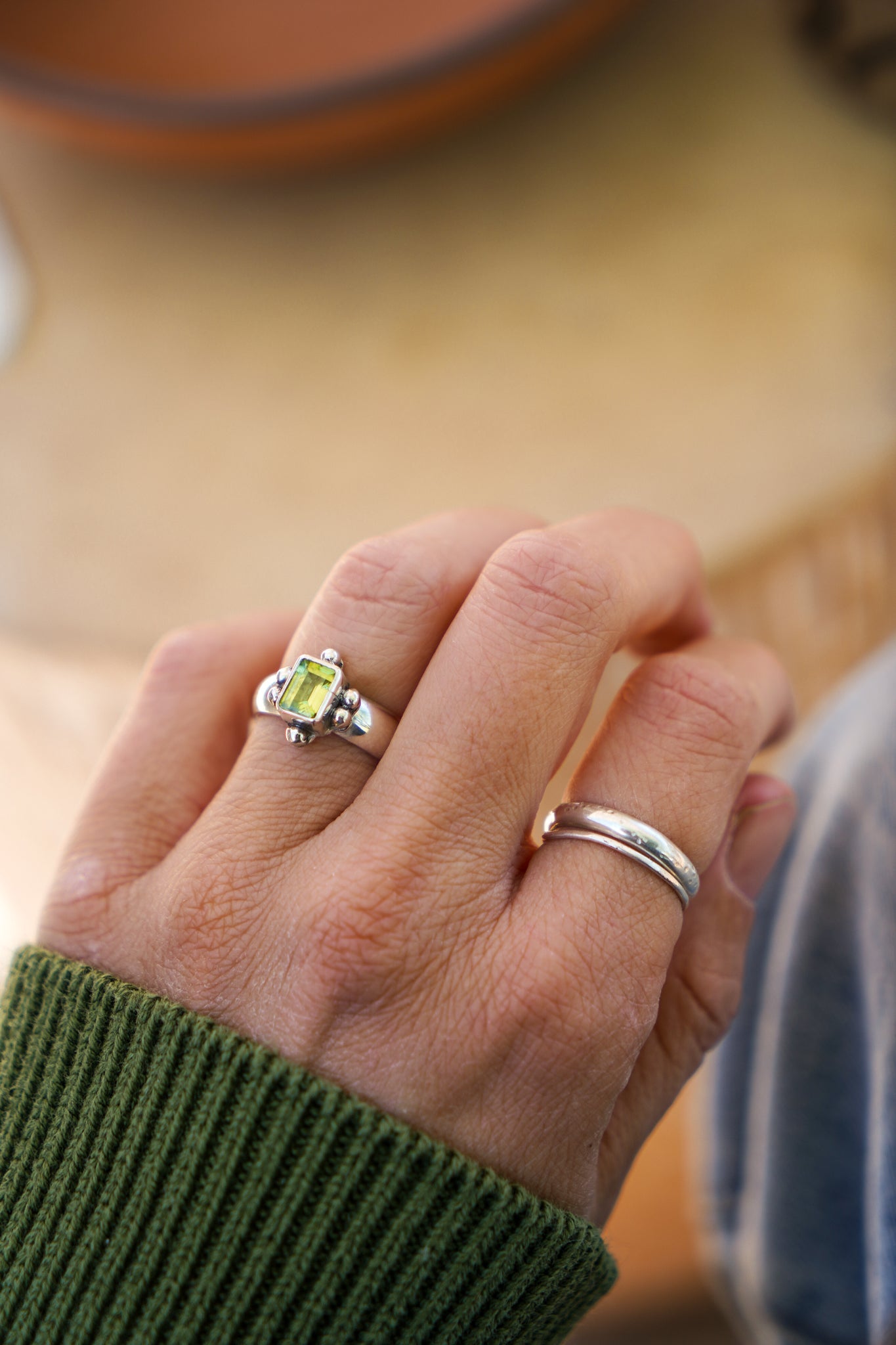 Peridot Ring (Size 7.5) - Golden Road Crafted