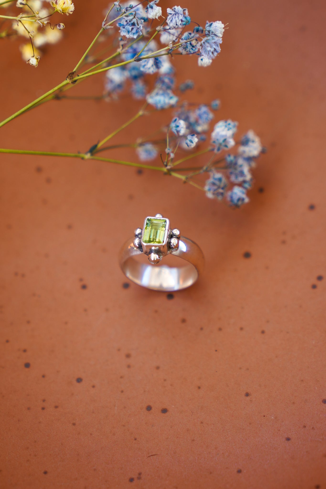 Peridot Ring (Size 7.5) - Golden Road Crafted