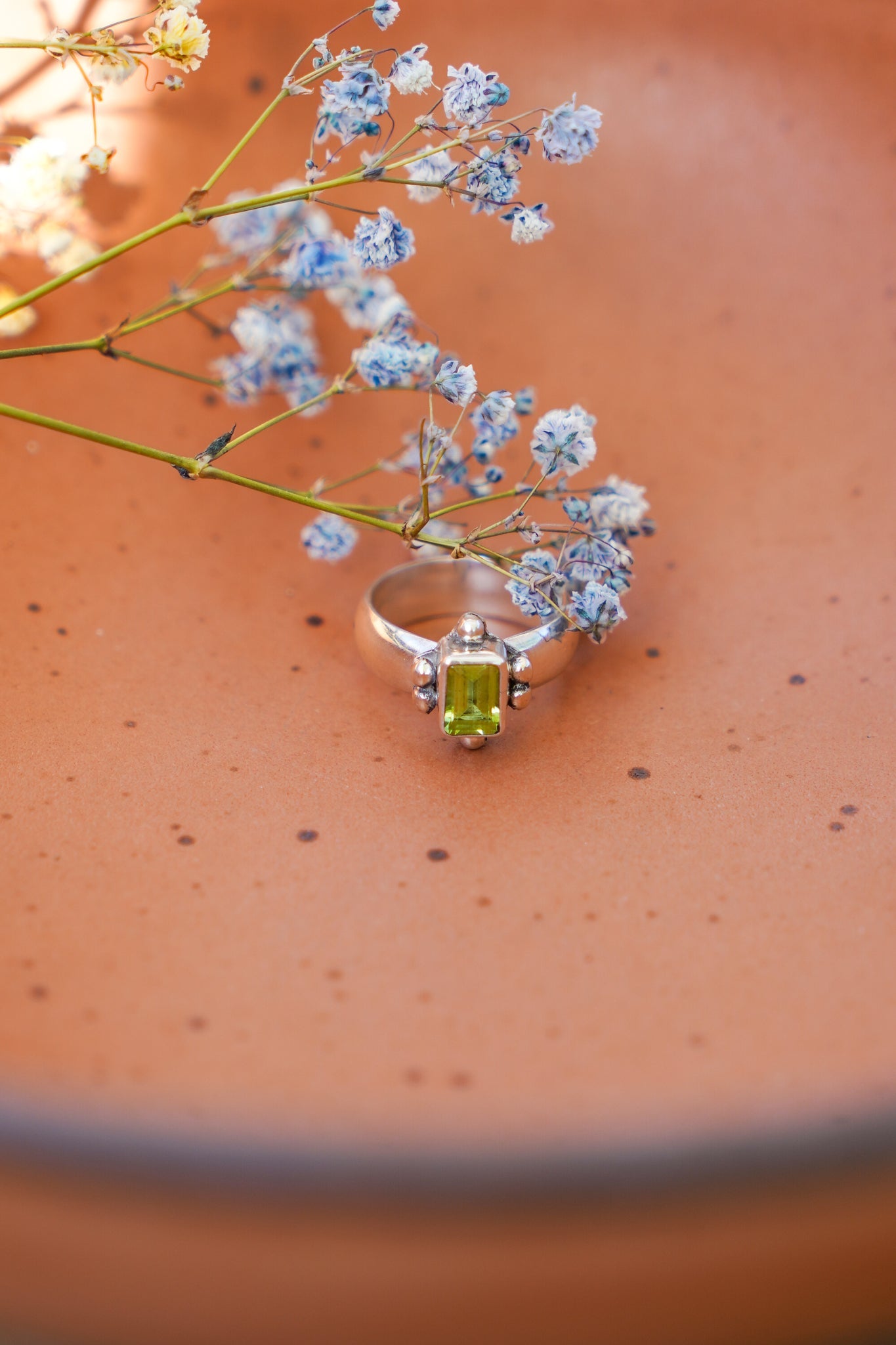 Peridot Ring (Size 7.5) - Golden Road Crafted