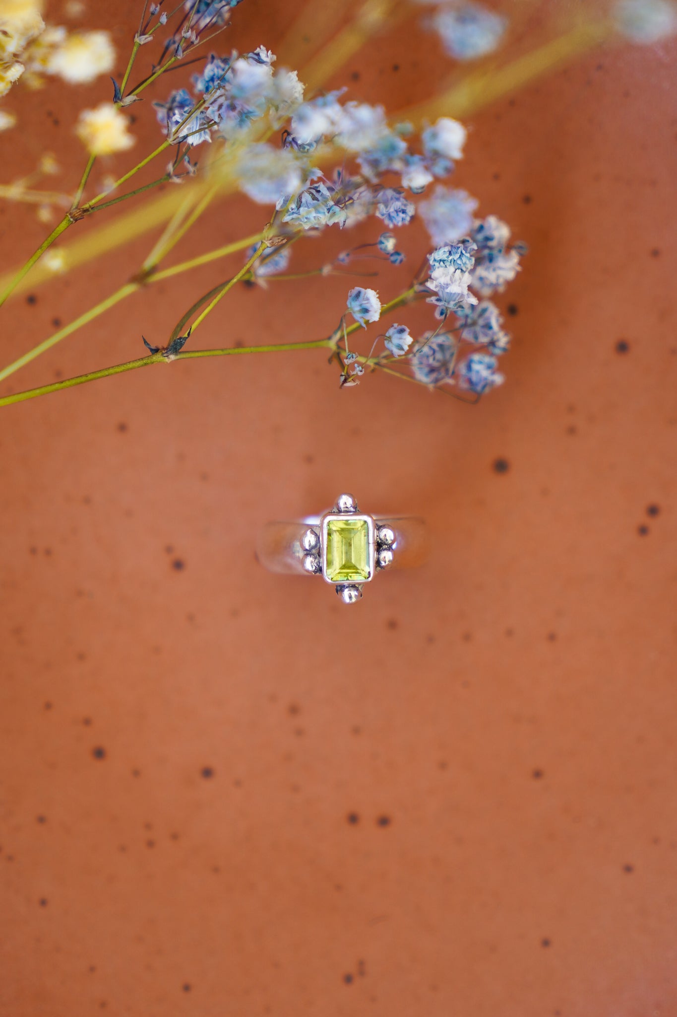Peridot Ring (Size 7.5) - Golden Road Crafted