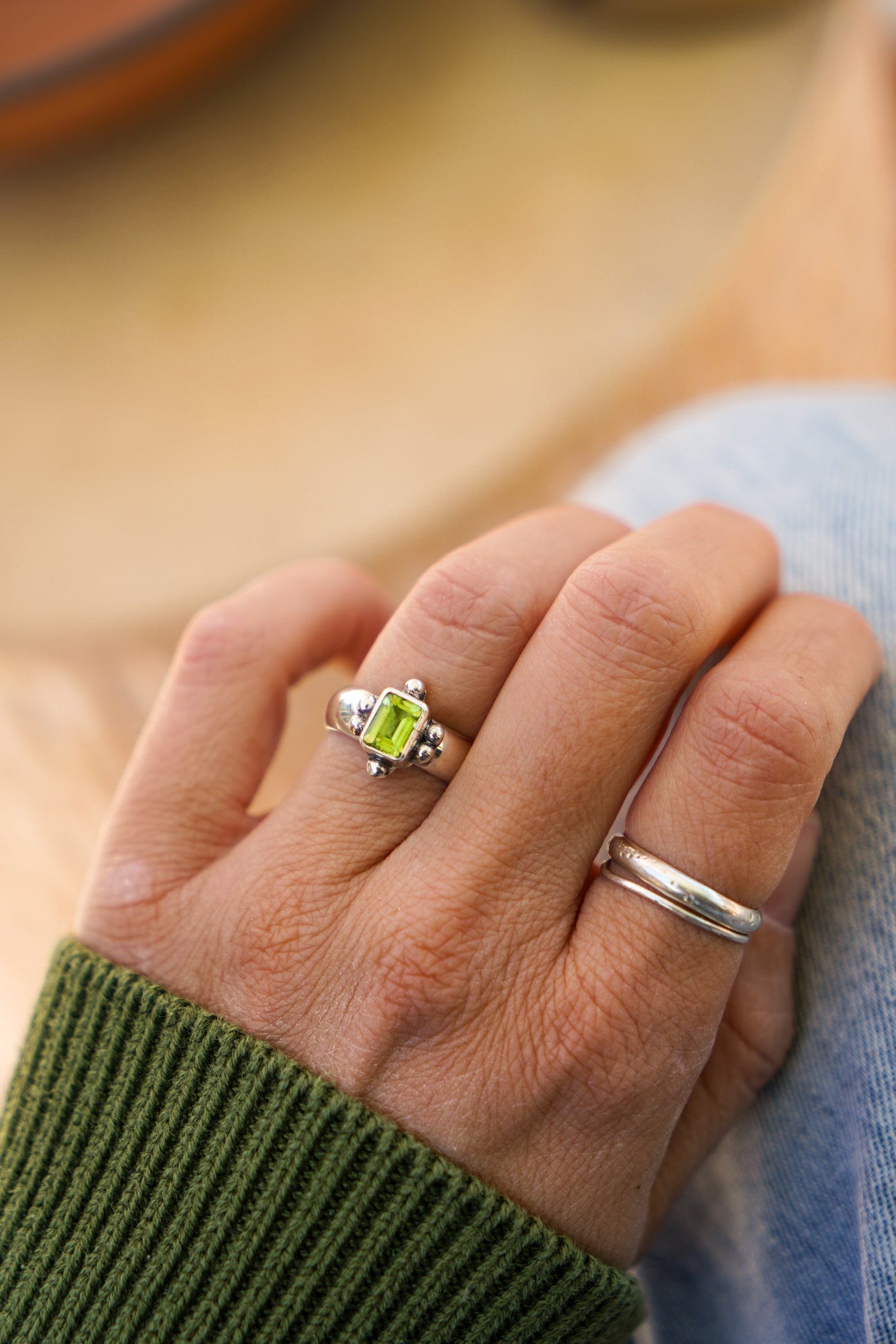 Peridot Ring (Size 7.5) - Golden Road Crafted