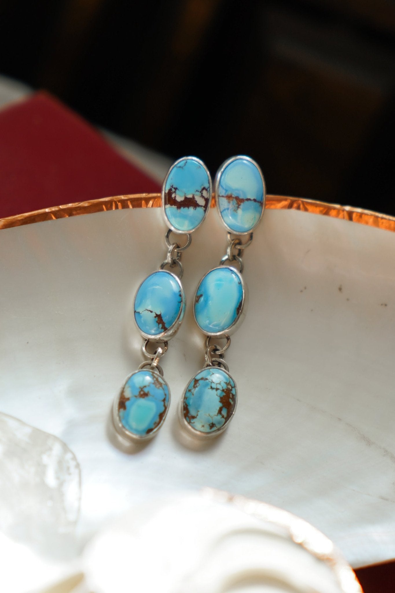 Periwinkle Drip Earrings in Golden Hills Turquoise - Golden Road Crafted