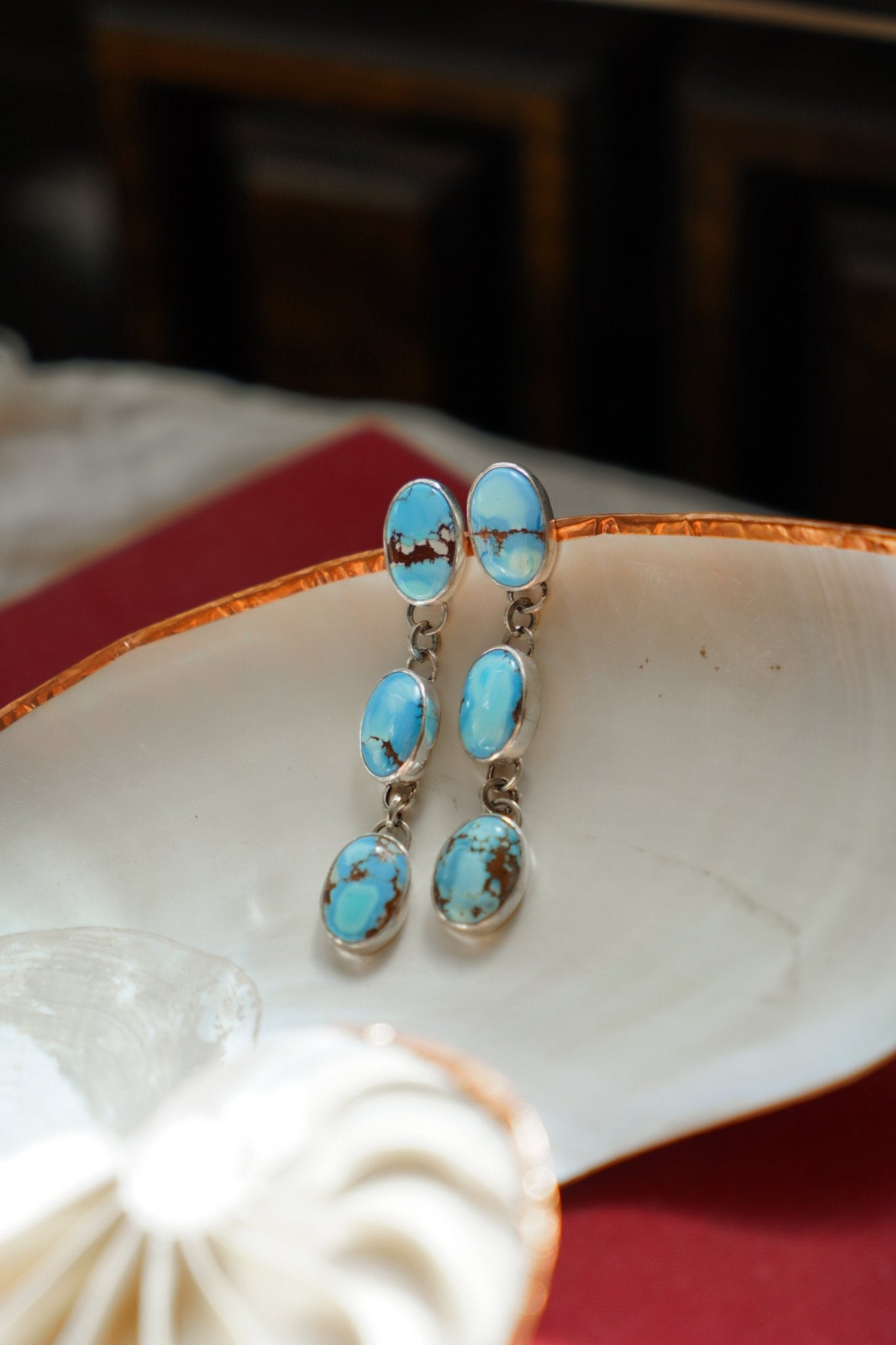 Periwinkle Drip Earrings in Golden Hills Turquoise - Golden Road Crafted