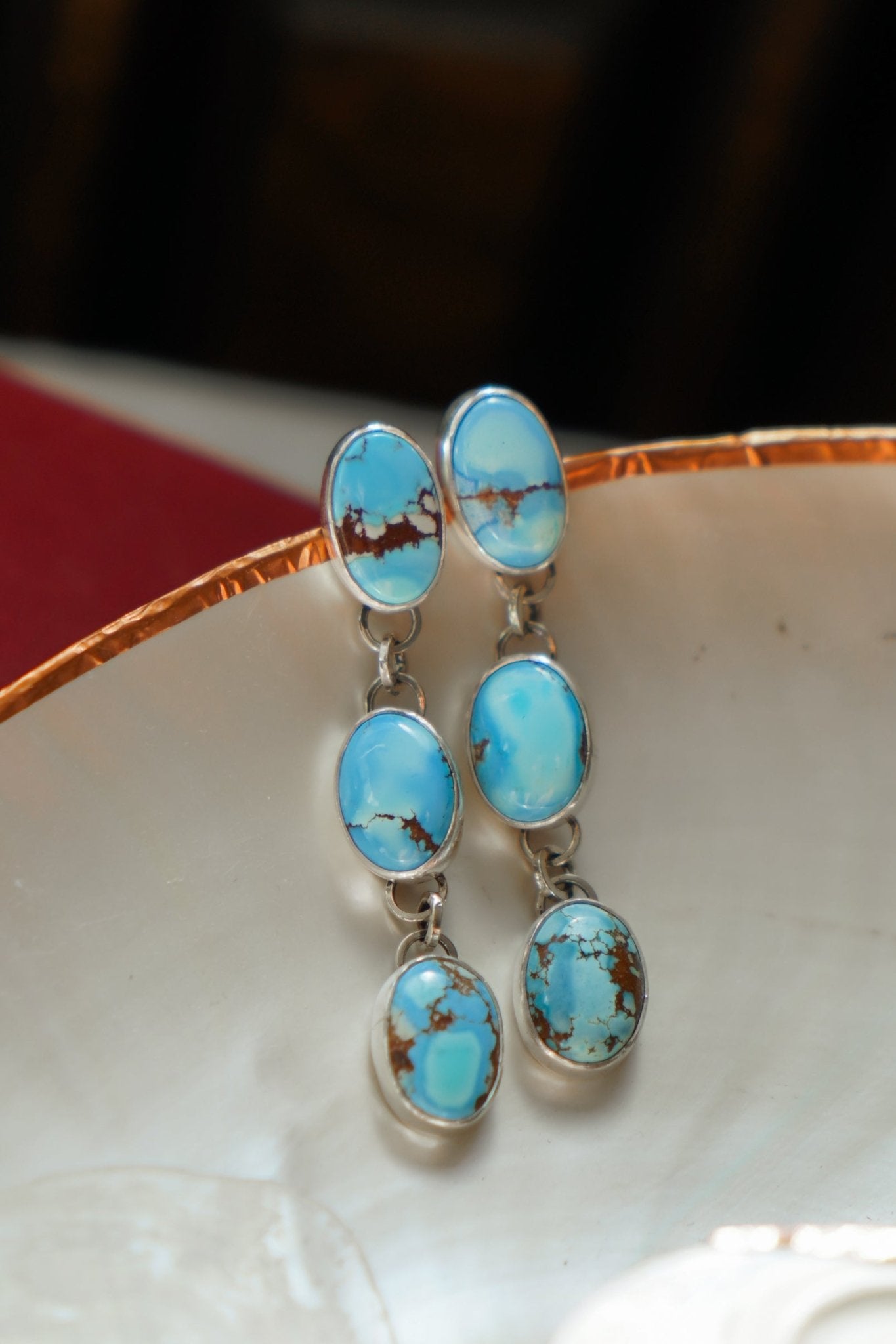 Periwinkle Drip Earrings in Golden Hills Turquoise - Golden Road Crafted