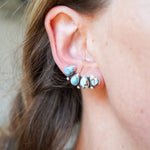 Periwinkle Ear Crawler + Stud in Golden Hills Turquoise - Golden Road Crafted