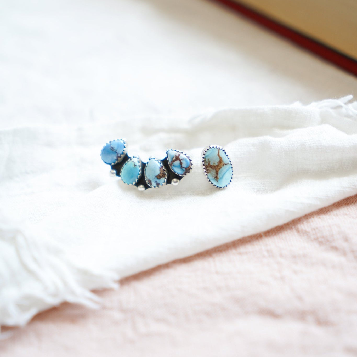 Periwinkle Ear Crawler + Stud in Golden Hills Turquoise - Golden Road Crafted