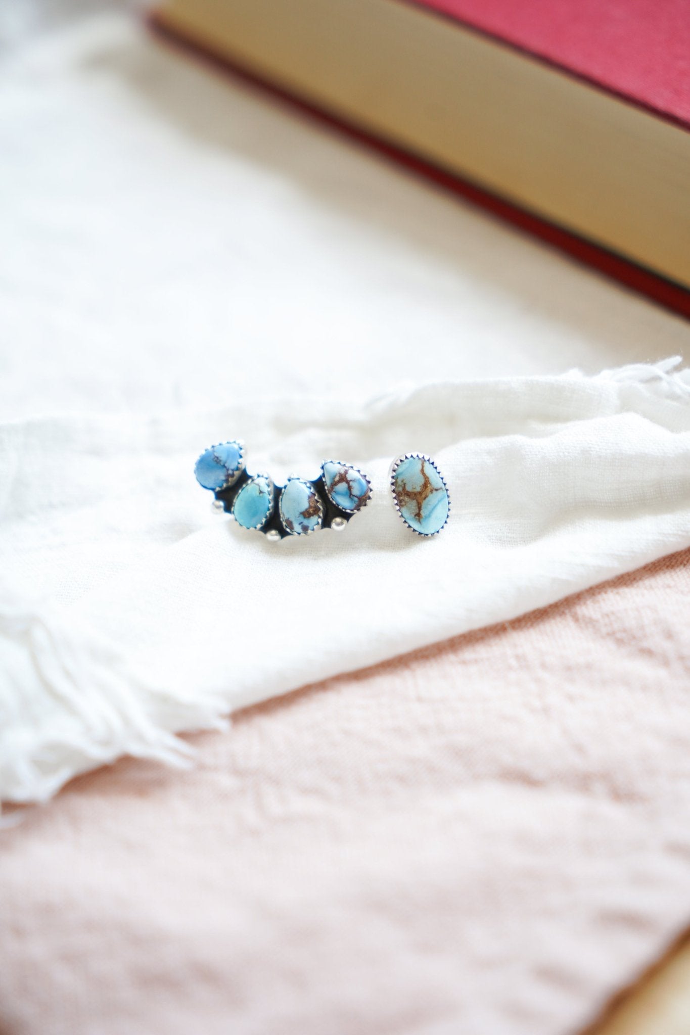 Periwinkle Ear Crawler + Stud in Golden Hills Turquoise - Golden Road Crafted