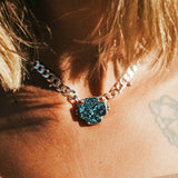 Positive Vibes Choker in Hubei Turquoise - Golden Road Crafted