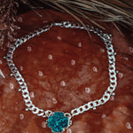 Positive Vibes Choker in Hubei Turquoise - Golden Road Crafted
