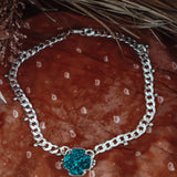 Positive Vibes Choker in Hubei Turquoise - Golden Road Crafted