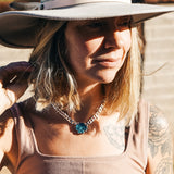 Positive Vibes Choker in Hubei Turquoise - Golden Road Crafted