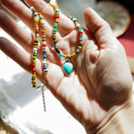 Pre-order: Mixed Up Honey Necklace in Campitos Turquoise - Golden Road Crafted