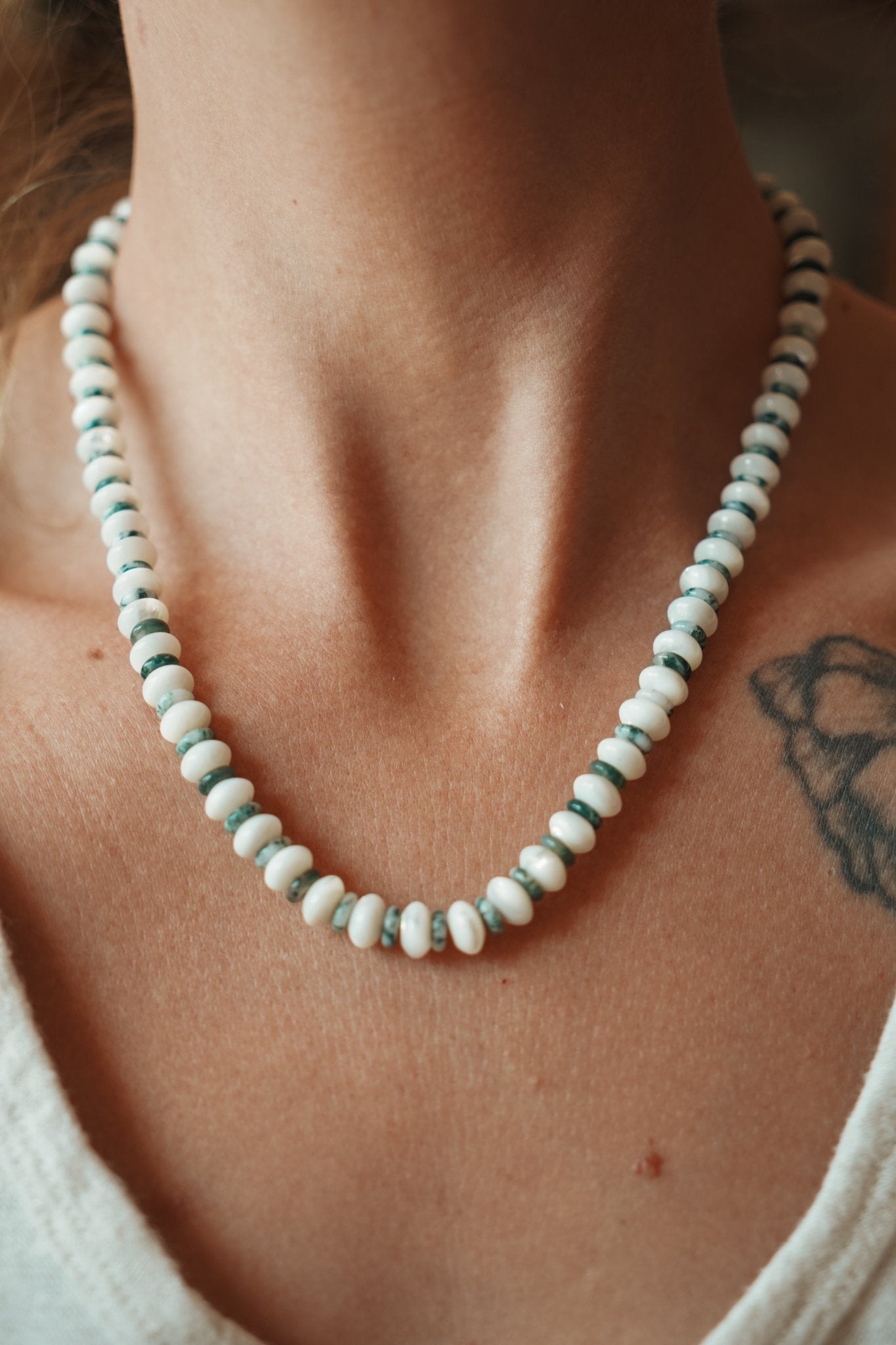 Pre-Order: Reversable Blossom in AAA Mother of Pearl and AAA Moss Agate - Golden Road Crafted