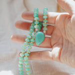 Pre-Order: Summer Breeze Necklace in Aventurine with Turquoise - Golden Road Crafted