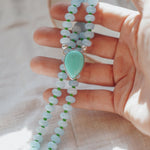 Pre-Order: Summer Breeze Necklace in Aventurine with Turquoise - Golden Road Crafted