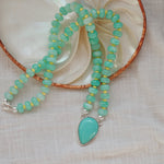 Pre-Order: Summer Breeze Necklace in Aventurine with Turquoise - Golden Road Crafted