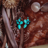Prickly Pear Studs in Kingman Turquoise - Golden Road Crafted