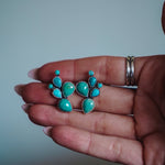 Prickly Pear Studs in Kingman Turquoise - Golden Road Crafted