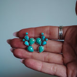 Prickly Pear Studs in Kingman Turquoise - Golden Road Crafted