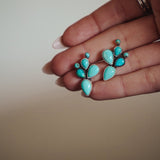 Prickly Pear Studs in Kingman Turquoise - Golden Road Crafted