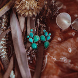 Prickly Pear Studs in Kingman Turquoise - Golden Road Crafted