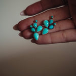 Prickly Pear Studs in Kingman Turquoise - Golden Road Crafted