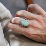 Rainbow Moonstone Ring (Size 9) - Golden Road Crafted