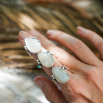 Rainbow Moonstone Ring (Size 9) - Golden Road Crafted