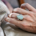 Rainbow Moonstone Ring (Size 9) - Golden Road Crafted