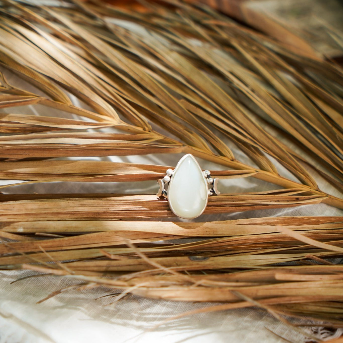 Rainbow Moonstone Ring (Size 9) - Golden Road Crafted