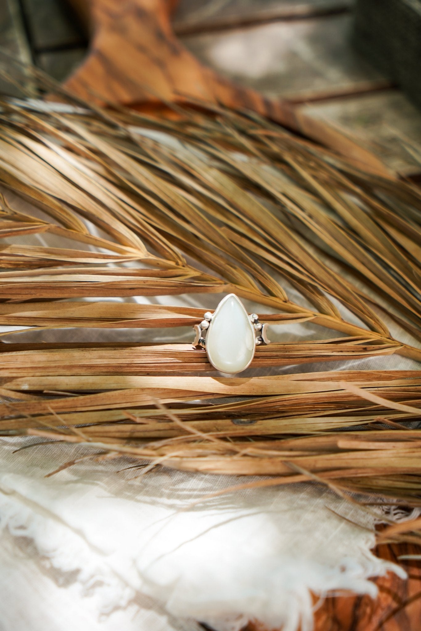 Rainbow Moonstone Ring (Size 9) - Golden Road Crafted