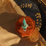 Raindrop Ring in No. 8 Turquoise (Size 6.5) - Golden Road Crafted