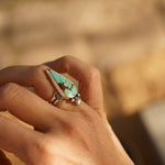 Raindrop Ring in No. 8 Turquoise (Size 6.5) - Golden Road Crafted