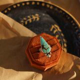 Raindrop Ring in No. 8 Turquoise (Size 6.5) - Golden Road Crafted