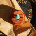 Raindrop Ring in No. 8 Turquoise (Size 7) - Golden Road Crafted
