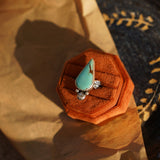 Raindrop Ring in No. 8 Turquoise (Size 7) - Golden Road Crafted