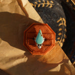 Raindrop Ring in No. 8 Turquoise (Size 7) - Golden Road Crafted