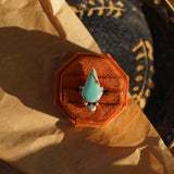 Raindrop Ring in No. 8 Turquoise (Size 7) - Golden Road Crafted