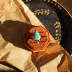 Raindrop Ring in No. 8 Turquoise (Size 7) - Golden Road Crafted