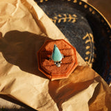 Raindrop Ring in No. 8 Turquoise (Size 7) - Golden Road Crafted