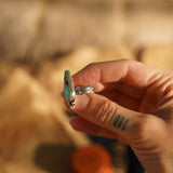 Raindrop Ring in No. 8 Turquoise (Size 7) - Golden Road Crafted