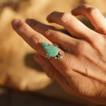 Raindrop Ring in No. 8 Turquoise (Size 9) - Golden Road Crafted