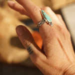 Raindrop Ring in No. 8 Turquoise (Size 9) - Golden Road Crafted