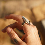 Raindrop Ring in White Buffalo (Size 8) - Golden Road Crafted