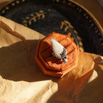 Raindrop Ring in White Buffalo (Size 8) - Golden Road Crafted