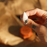 Raindrop Ring in White Buffalo (Size 8) - Golden Road Crafted