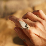 Raindrop Ring in White Buffalo (Size 8) - Golden Road Crafted