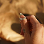 Raindrop Ring in White Buffalo (Size 8) - Golden Road Crafted